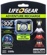 Life+Gear 41-3919 USB Rechargeable Headlamp, 850 mAh, Lithium-Ion, Rechargeable Battery, COB LED Lamp, 300